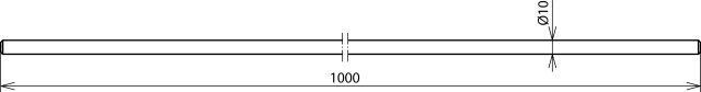 Dehn + Söhne 101 009 Fangstange Angefast 1000mm ⌀10mm