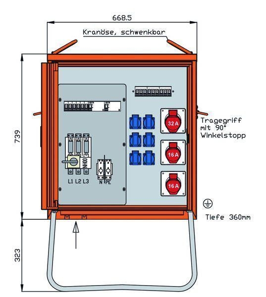 Walther Electric WV0310R1 Verteilerschrank 44kVA