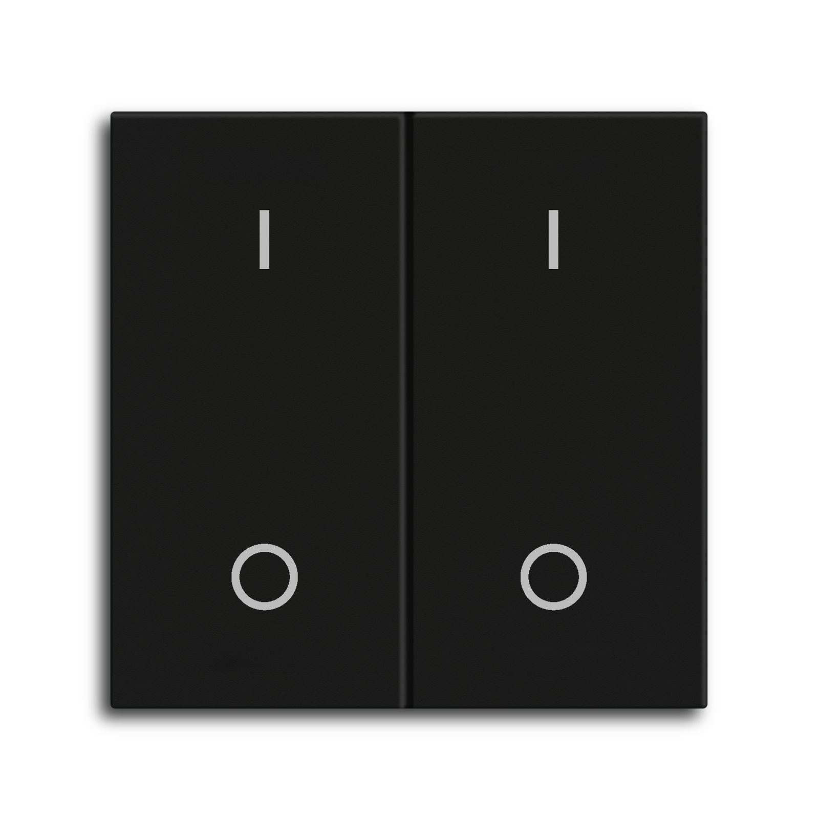 MDT TAL-55BW2B06.02 MDT Wippe für KNX Taster Light 55 Basic 2-fach, Schwarz matt, Schalten