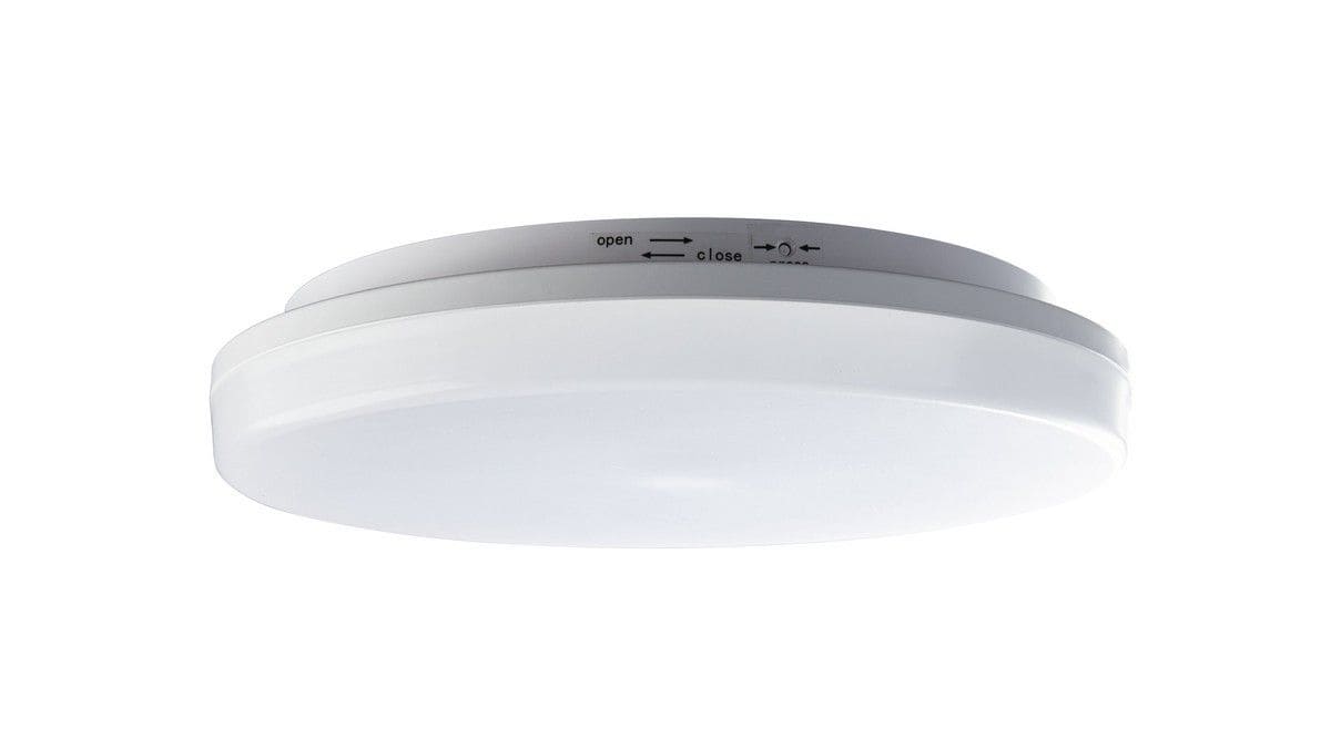 Heitronic 500639 Wand- und Deckenleuchte Pronto, rund, 24 W, 3000 K, IP54, Ø 330 mm, mit HF-Bewegungssensor, weiß