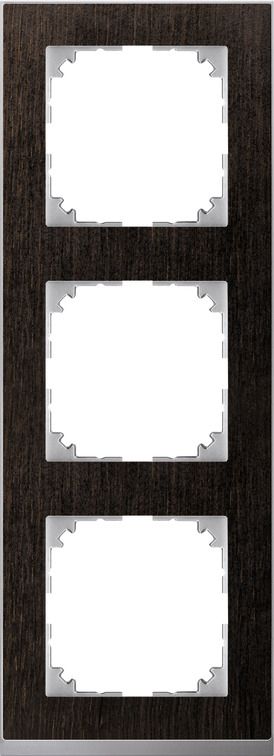Merten MEG4030-3671 Rahmen 3-fach, M-Pure Decor, Wenge/aluminium