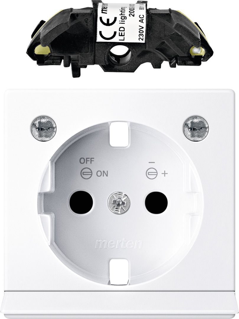 Merten MEG2334-0325 Erweiterungsset LED Beleuchtung für Schutzkontakt-Steckd., System M, aktivweiß glänzend
