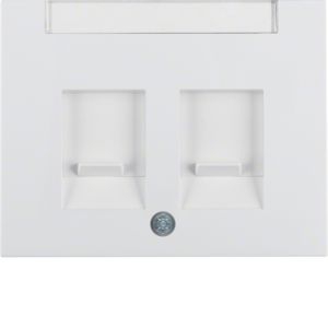 Berker 11827009 Zentralstück mit 2 Staubschutzschiebern und Beschriftungsfeld, K.1, polarweiß glänzend