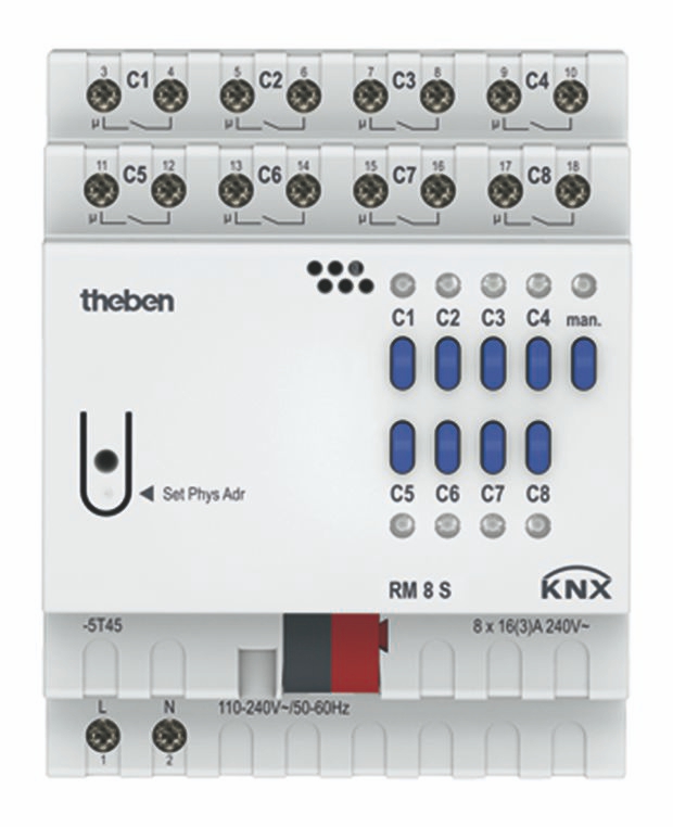 Theben 4940220 RM 8 S KNX Schaltaktor 8-fach