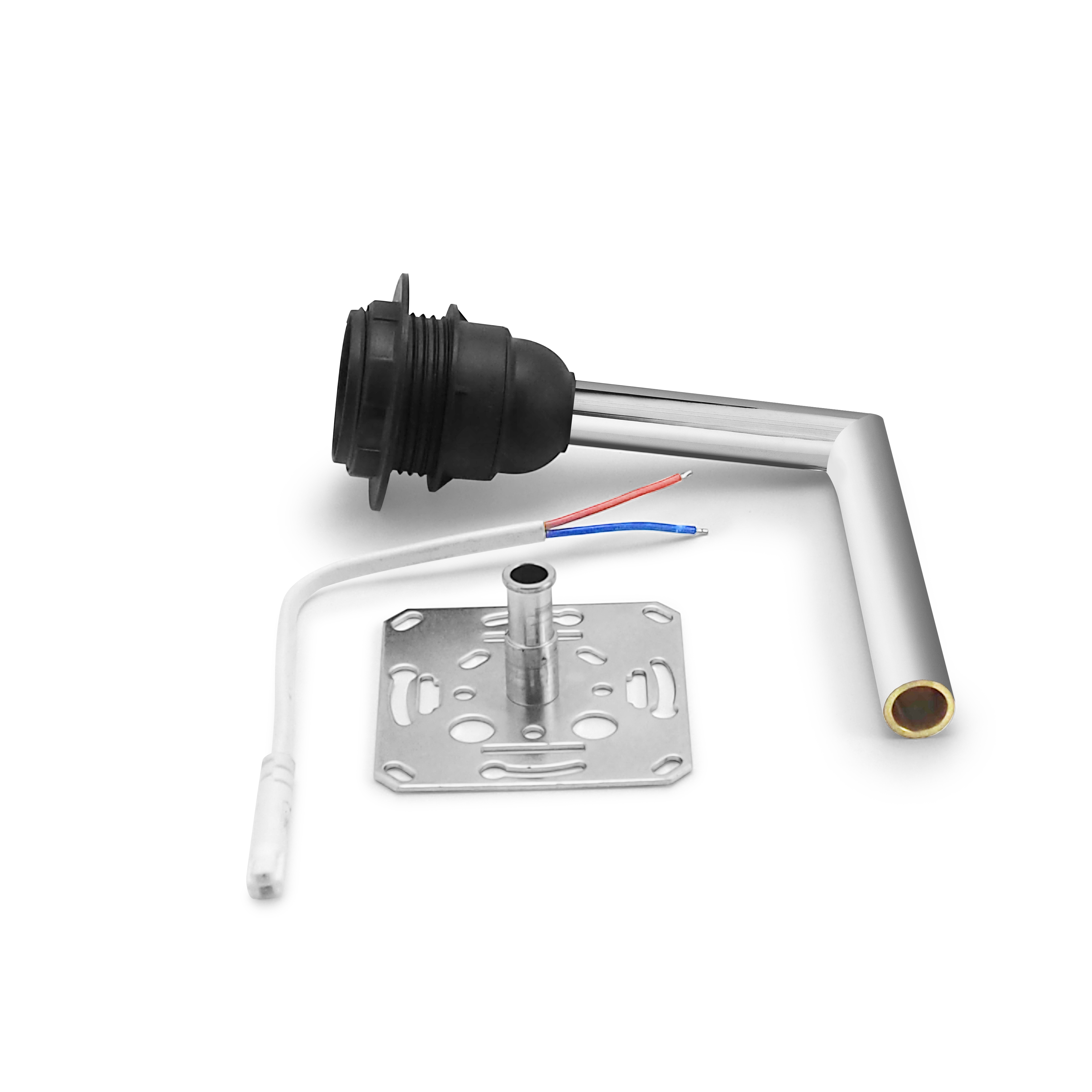 qles SLA0110 Schirmlampe 80x120mm - ohne Lampenschirm, für Merten D-Life/System-M, E27/230V, Chrom