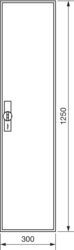 Hager ZB41S, univers Z Leerschrank m. Tür IP44, H=1250mm, 1 Feld