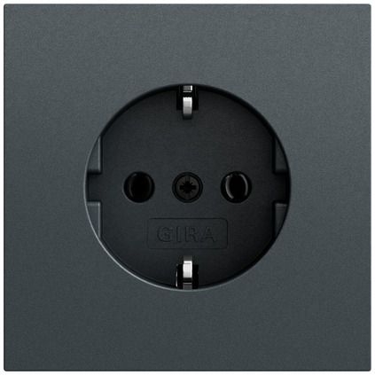 Gira 446673 Schutzkontakt-Steckdose ohne Befestigungskrallen Flächenschalter, System 70, anthrazit (lackiert)