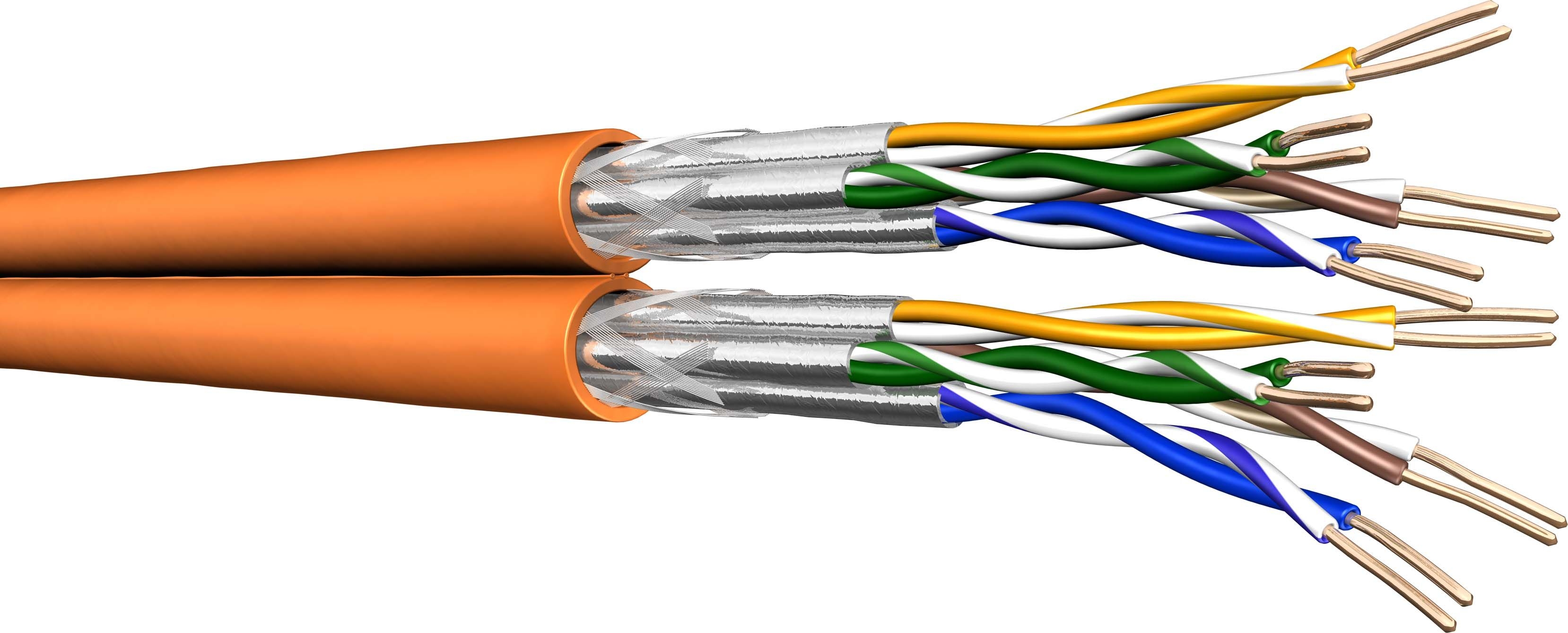 8P S/FTP AWG23 Daten- und Kommunikationskabel Kat.7, 500m-Trommel, orange