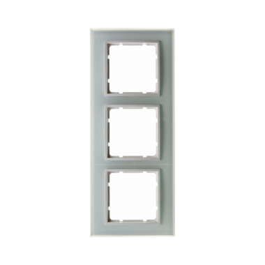Berker 10136909 Glasrahmen 3-fach, B.7, Glas polarweiß/polarweiß matt