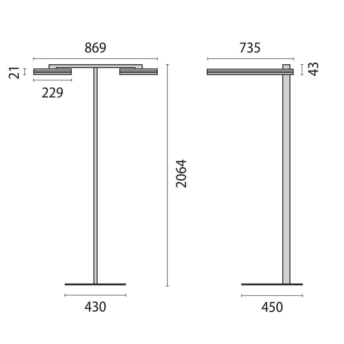 Perform.i.L. 8720762708410 Stehleuchte SL720SL TWIN LED 140W, weiß