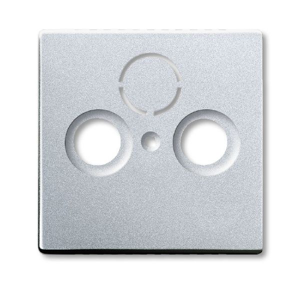 Busch-Jaeger 1743-83 Zentralscheibe TV / Radio / SAT, 2/3-fach, für handelsübliche Antennensteckdosen, aluminium silber matt, Plattform 63