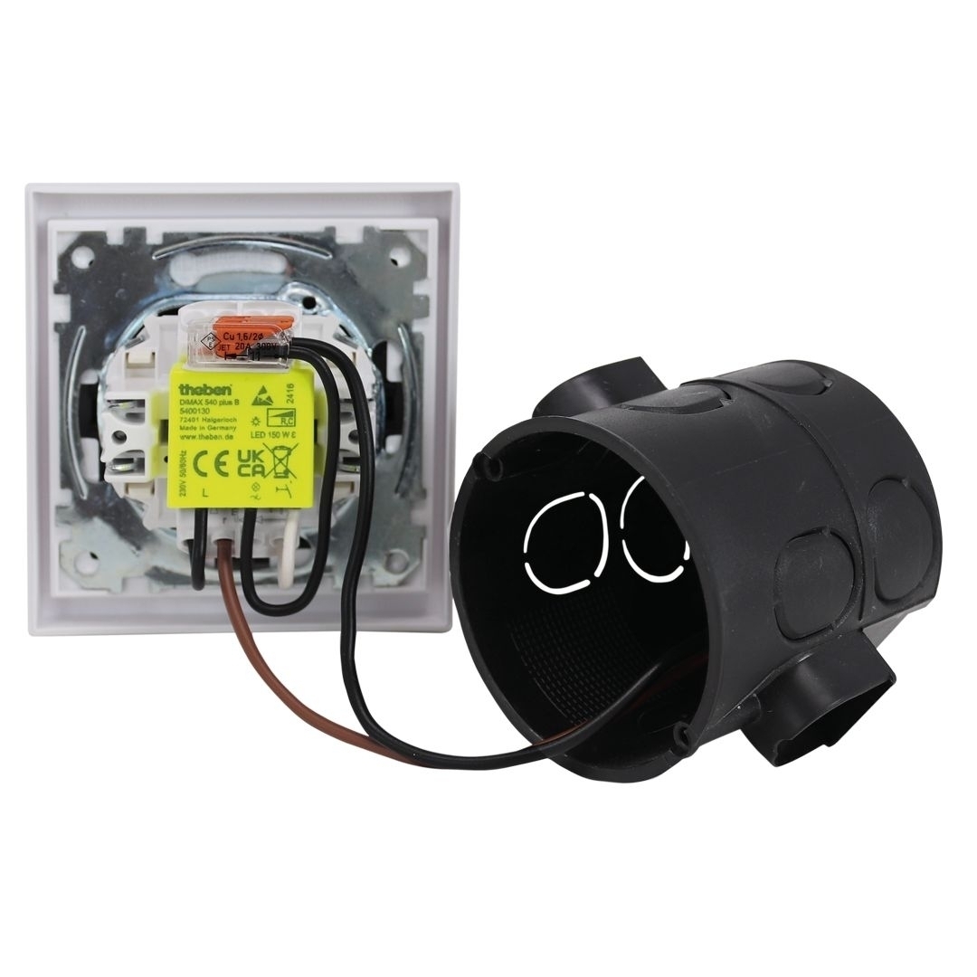 Theben 5400230 DIMAX 540 APP B Mini Unterputz Dimmer, über Bluetooth per App oder per Taster steuerbar und programmierbar, ohne Neutralleiter
