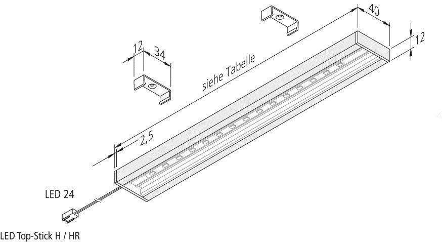 Hera 61001420302 LED-Top-Stick H 910mm, 22,5W/warmweiß