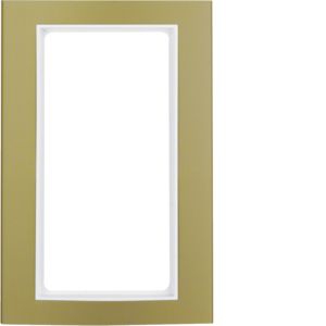 Berker 13093046 Rahmen mit großem Ausschnitt, B.3, Alu, gold/polarweiß