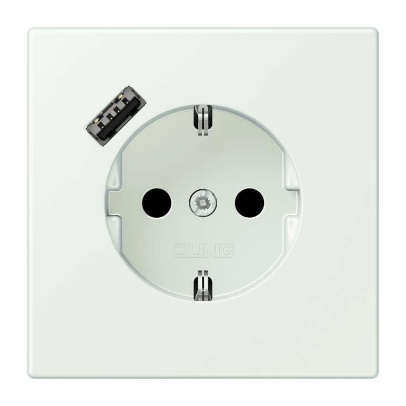 Jung LC152018A210 Schutzkontakt-Steckdose mit USB-Ladegerät Typ A, Safety+, Les Couleurs® 32024, outremer gris