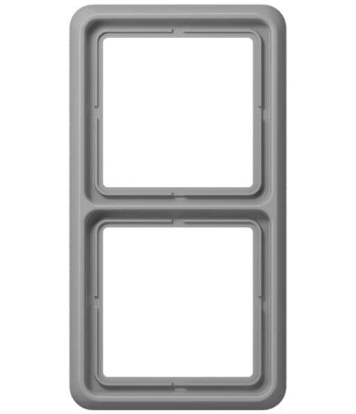 Jung CD582GR Rahmen 2-fach, senkrechte und waagerechte Montage, Duroplast, CD 500, grau