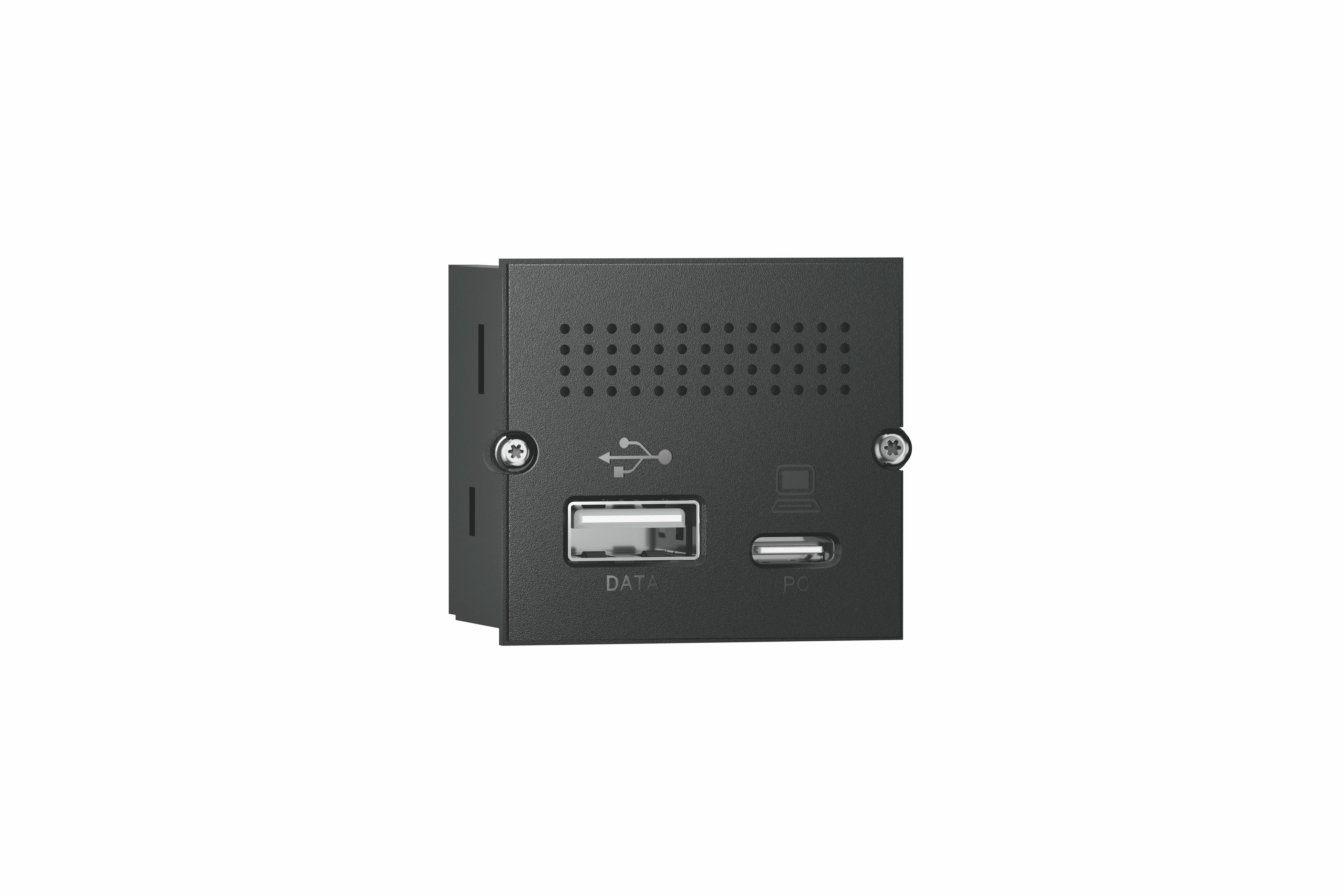 Bachmann 917.229 Custom Module Mini Port Replikator, 1x USB Typ C 3.1 100 W, 2x USB Typ A, schwarz