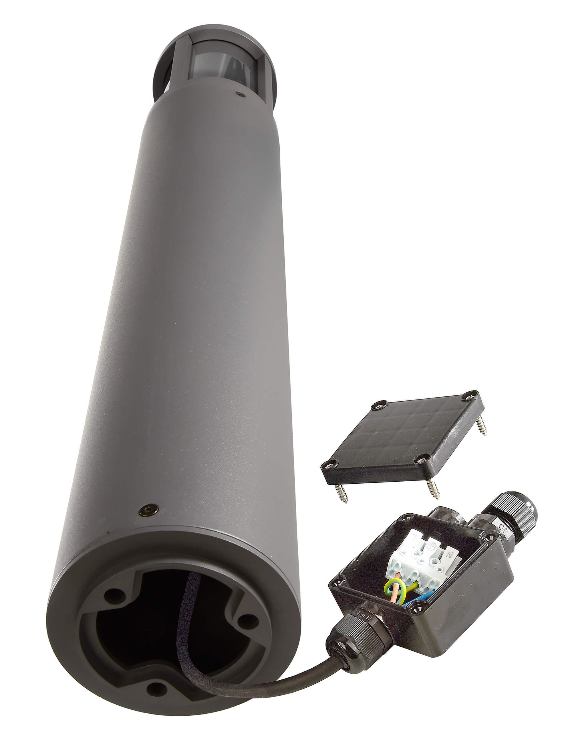 Deko-Light 730499 Pollerleuchte, Facado II rund getönt 650mm, 1x max 20 W, E27, 220-240 V/AC, 50 / 60 Hz, IP 65, dunkelgrau