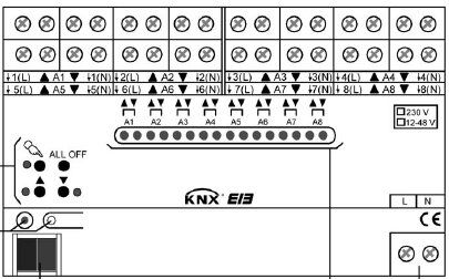Gira 216100 Jalousieaktor 8-fach AC 230 V / DC 12 - 48 V mit Handbetätigung für KNX