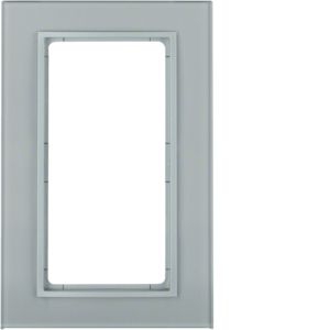 Berker 13096414 Glasrahmen mit großem Ausschnitt, B.7, Glas alu/alu matt lackiert