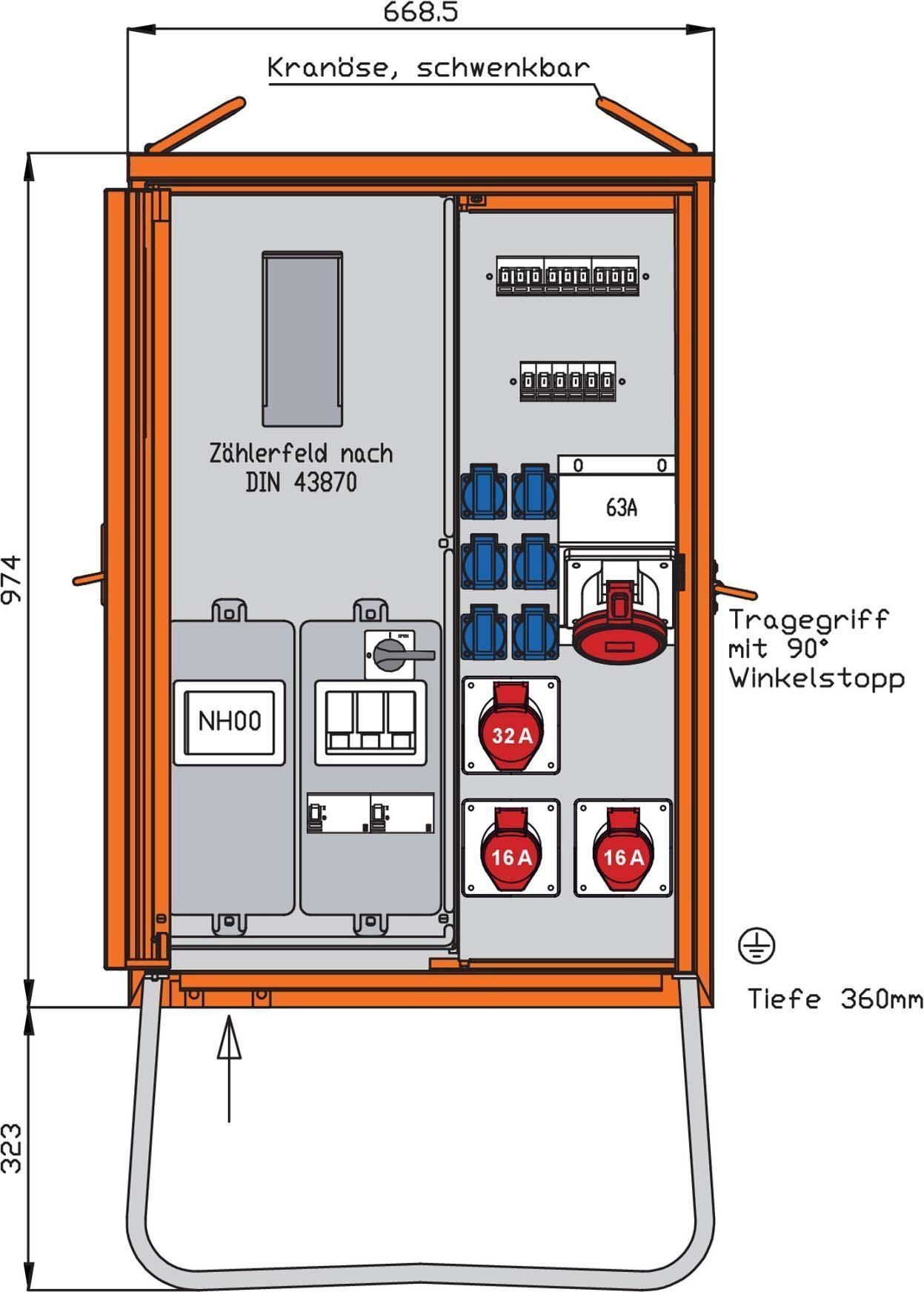 Walther Electric WAV0170R1 Anschlussverteiler 44kVA