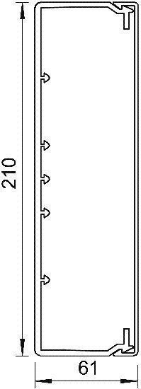 OBO Bettermann WDK-60210 RW (61x210  mm) Geräteeinbau-Kanal, reinweiß