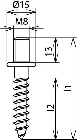 Dehn 528 850 Holzschraube mit Gewindekopf 53mm