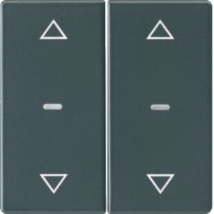 Berker MAN0202423 Abdeckung für Tastsensor-Modul 2-fach mit Symbol "Pfeile", Q.x, tiefschwarz matt