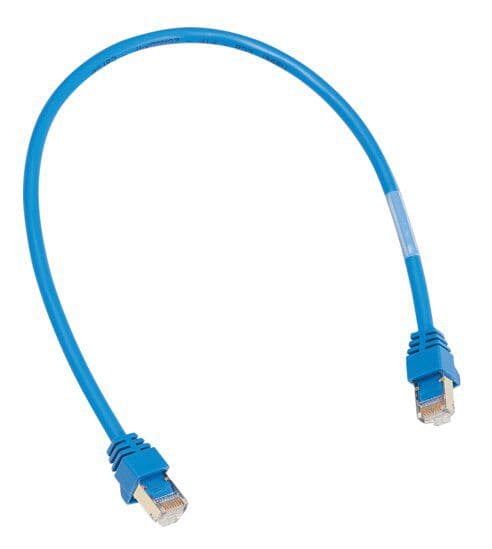 Hager ZZ45WAN100 Patch-Leitung mit 2xRJ45 Stecker für WAN-Anwendung, Farbe blau, 1 m