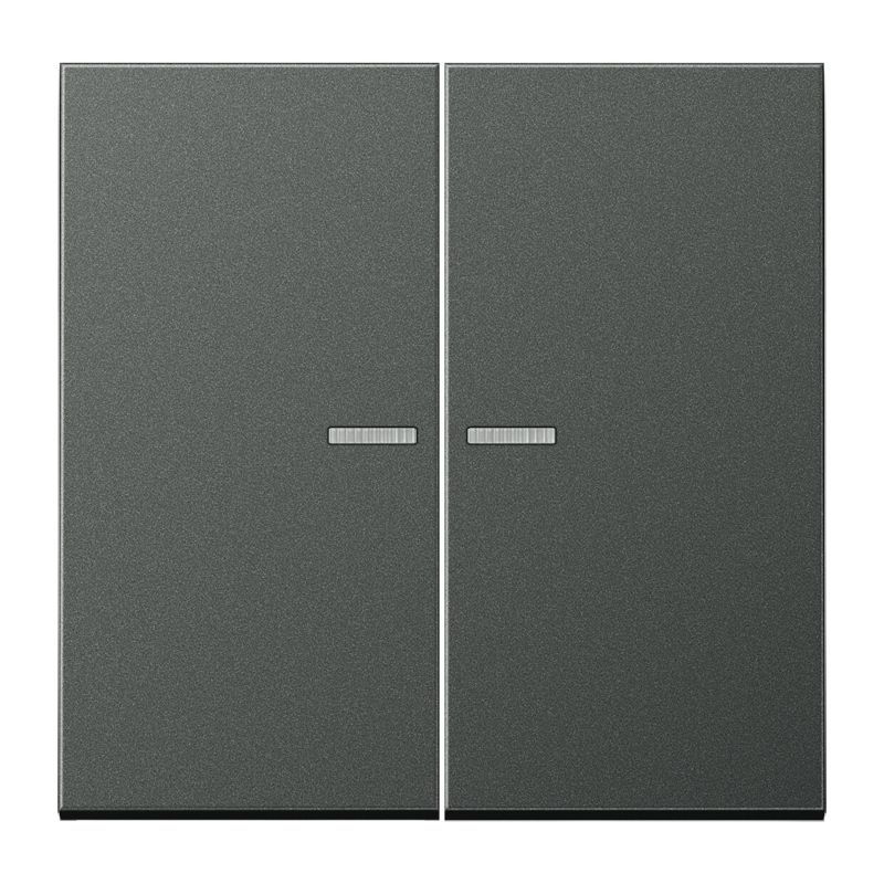 Jung AL102KO5AN Wippe mit Lichtleiter für Taster 2-fach, Aluminium lackiert, F10, Serie LS, anthrazit