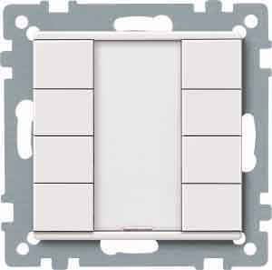 Merten 627819 Taster 4-fach plus, System M, polarweiß