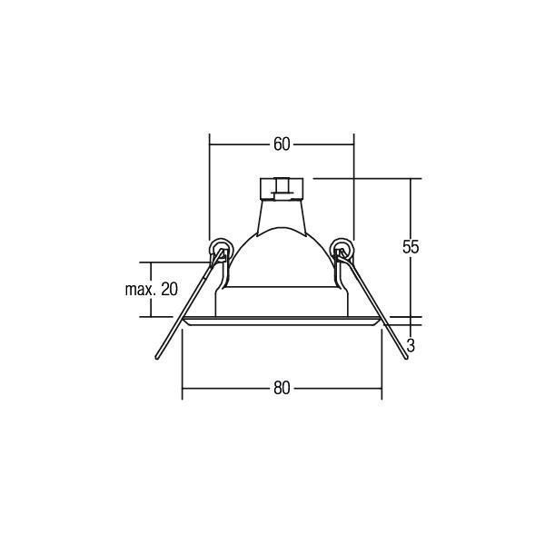 Brumberg 00201702 Einbaudownlight GX5,3 / max. 13 W LED, rund, starr, chrom