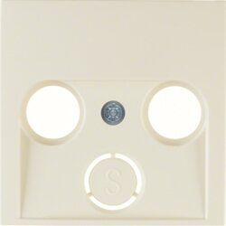 Berker 12038982 Zentralstück für Antennendose 2- und 3-Loch, S.1/B.3/B.7, weiß glänzend
