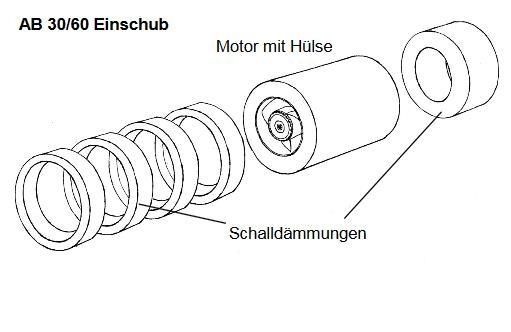 Lunos 039995 Axialer Abluftventilator AB30/60 mit ec-Motor, Schalldämmung, G2-Filter, Lüftungsstufen 30 und 60 m³/h