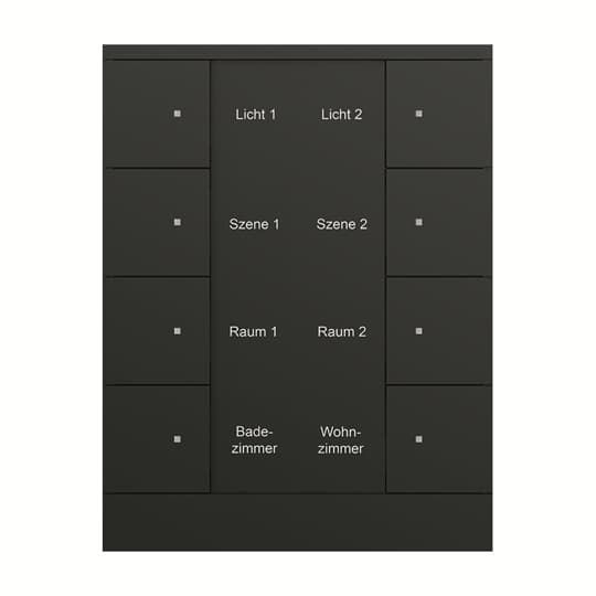 Busch-Jaeger SB/U8.0.11-885 Bedienelement 8-fach, schwarz matt, Busch-Tenton