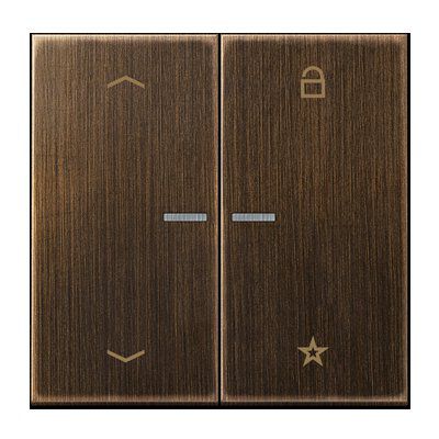 Jung FMME1701PAT eNet Taster Universal 1-fach, mit Pfeilsymbolen, Messing, Serie LS, Messing antik