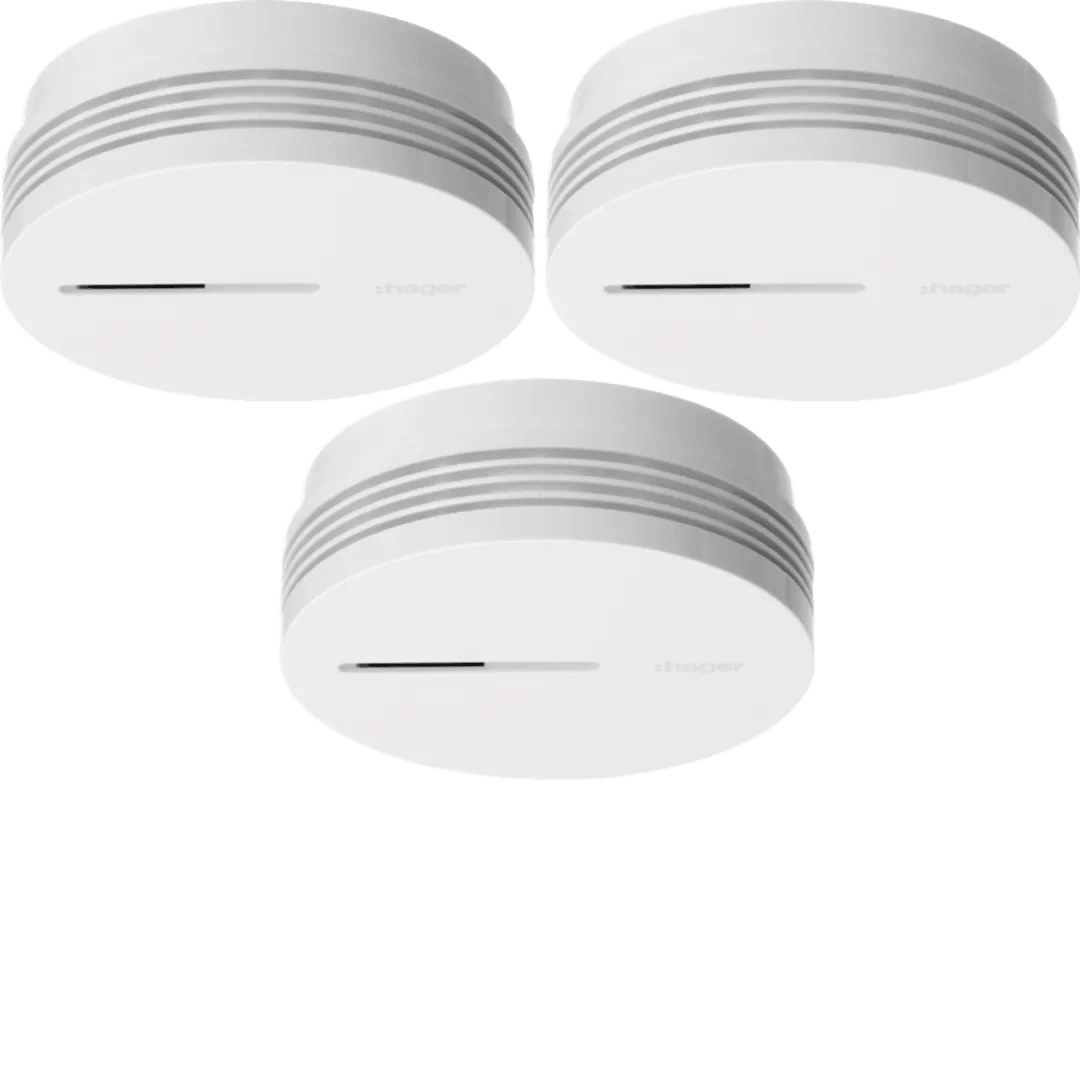 Hager TG600AL-3 Rauchwarnmelderset Standard Q - 3xTG600AL, Sicherheit im Dreierpack