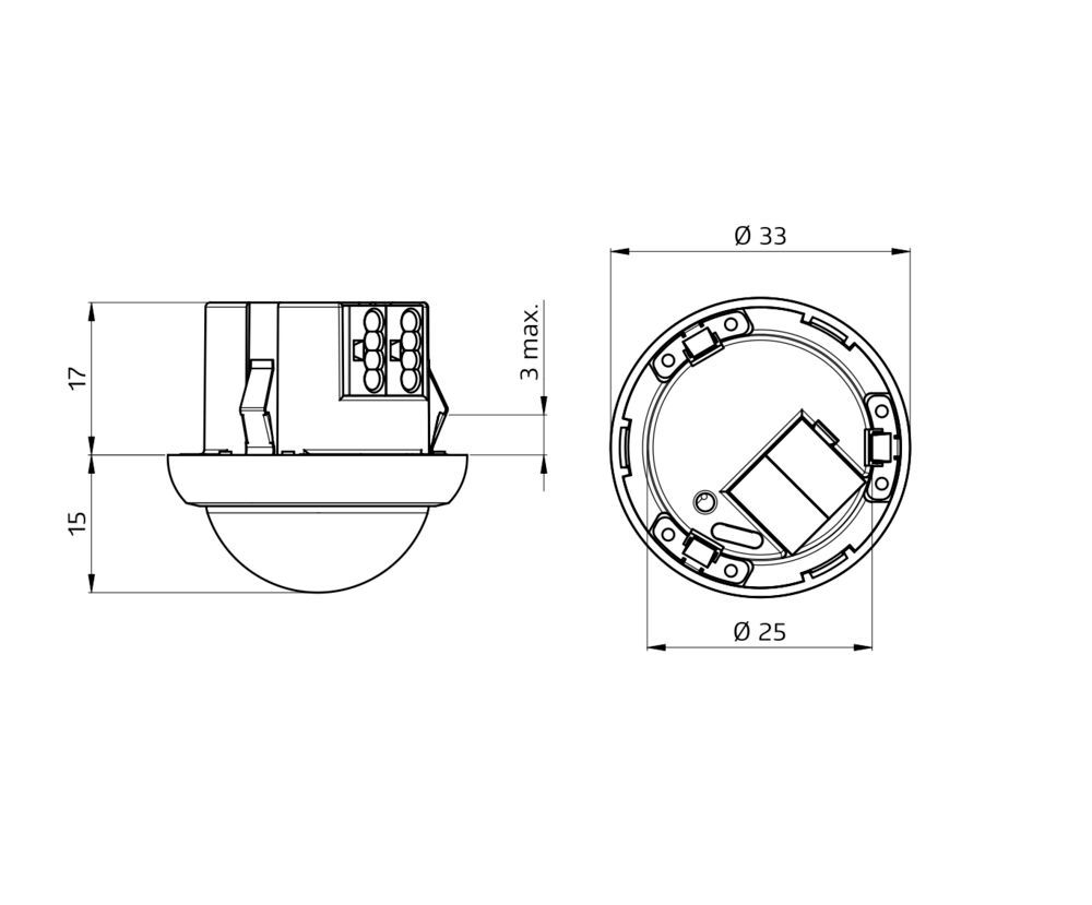 B.E.G. 93529 PICO-KNXs-DX-DE KNX-Mini-Präsenzmelder 360°, Ø 33 x 32 mm, weiß matt