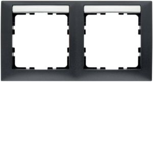 Berker 10229969 Rahmen 2-fach mit Beschriftungsfeld waagerecht, S.1, anthrazit matt