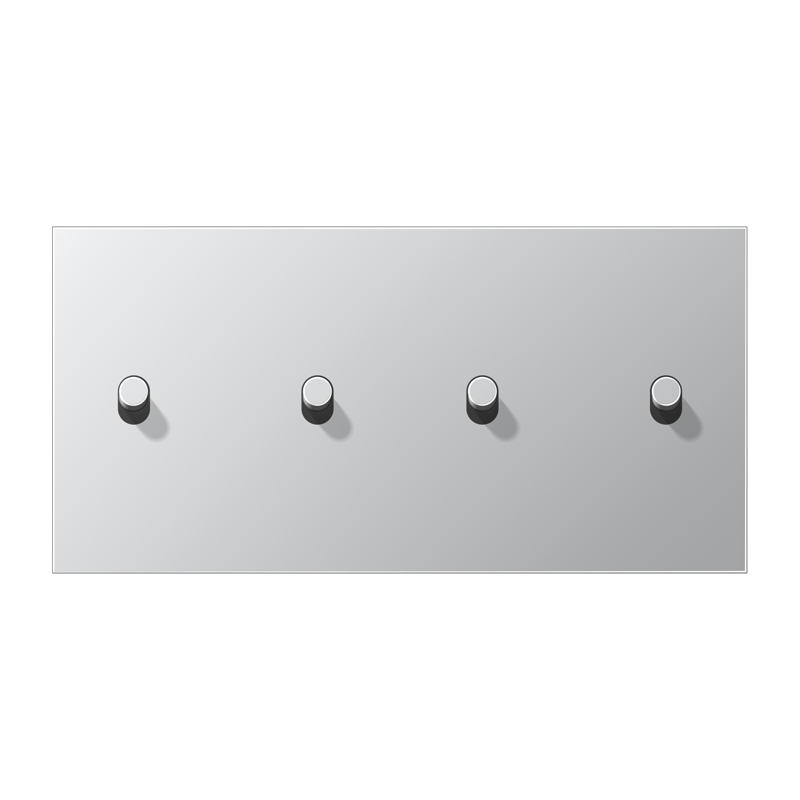 Jung AL12-250R0 Abdeckung mit Kipphebel "Zylinder", 2 x 2 Kipphebel, waagerecht, Serie LS 1912, Aluminium