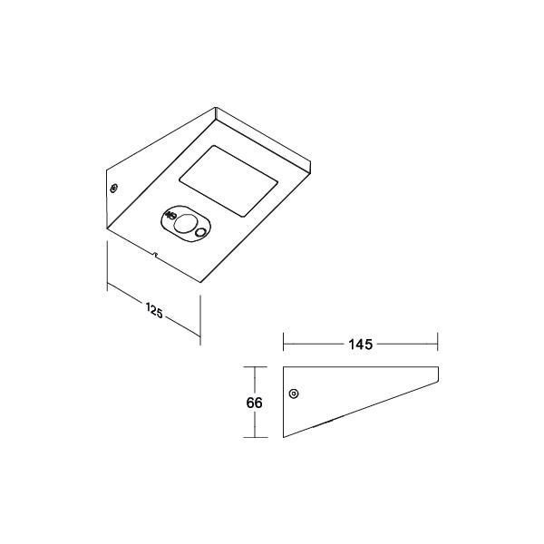 Brumberg 65291103 ARGUS LED-Solarwandanbauleuchte, 1,4 W, 3.000 K, IP54, schaltbar, strukturgraphit