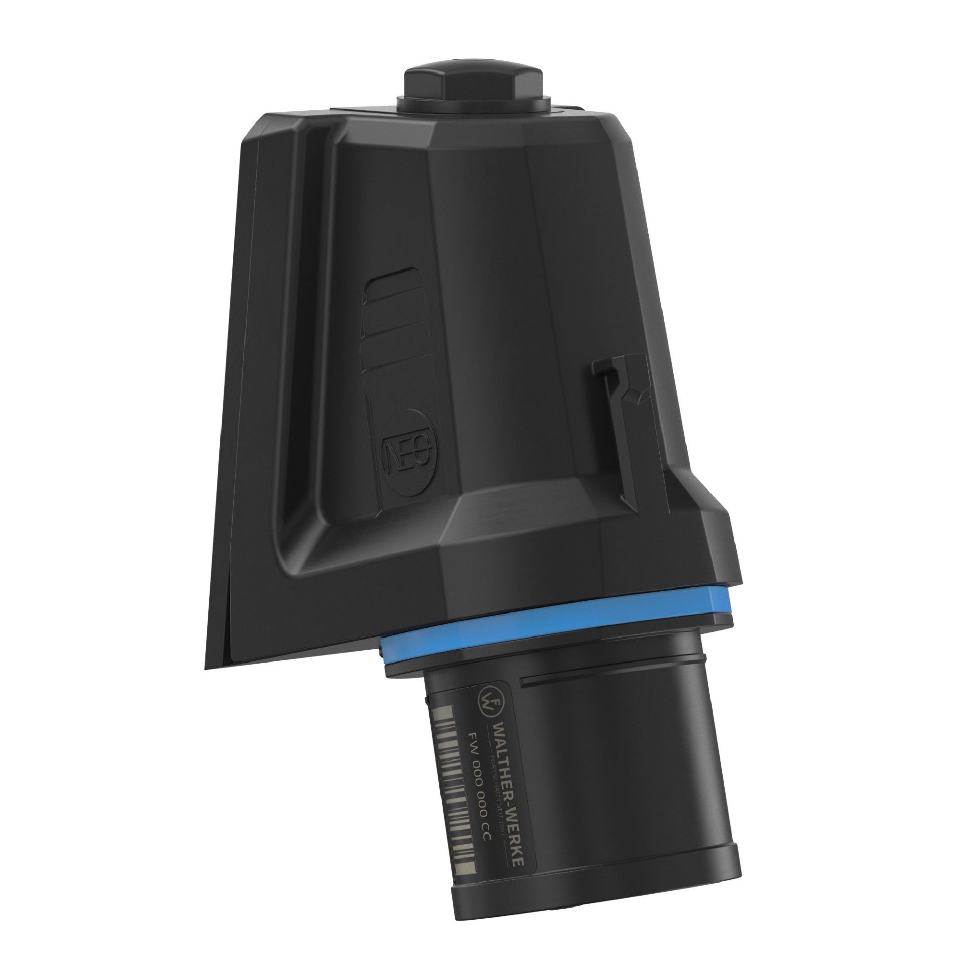 Walther FW710306SK CEE NEO Wandgerätestecker schräg, 230V, 16A, 3P, 6h, IP54, mit Schraubtechnik
